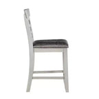 Set da pranzo da 7 pezzi altezza bancone grigio e antracite con base contenitore, per 6-8 persone