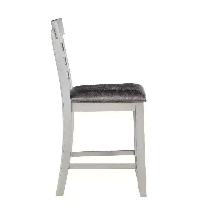 Set da pranzo da 7 pezzi altezza bancone grigio e antracite con base contenitore, per 6-8 persone