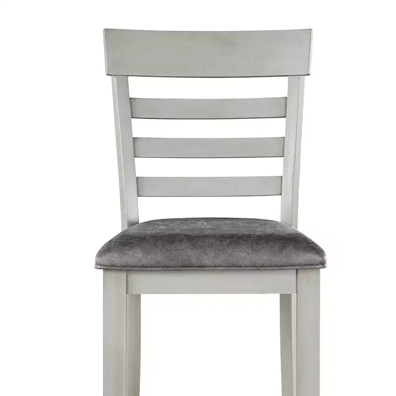 Set da pranzo da 7 pezzi altezza bancone grigio e antracite con base contenitore, per 6-8 persone