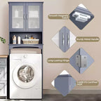 Mobiletto da bagno salvaspazio da mettere sopra il WC con anta e ripiano aperto | Espresso / Grigio / Blu Marino / Bianco | Montaggio da 1 persona