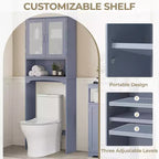 Mobiletto da bagno salvaspazio da mettere sopra il WC con anta e ripiano aperto | Espresso / Grigio / Blu Marino / Bianco | Montaggio da 1 persona