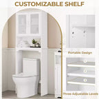 Mobiletto da bagno salvaspazio da mettere sopra il WC con anta e ripiano aperto | Espresso / Grigio / Blu Marino / Bianco | Montaggio da 1 persona