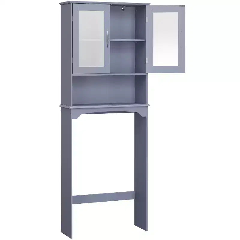 Mobiletto da bagno salvaspazio da mettere sopra il WC con anta e ripiano aperto | Espresso / Grigio / Blu Marino / Bianco | Montaggio da 1 persona