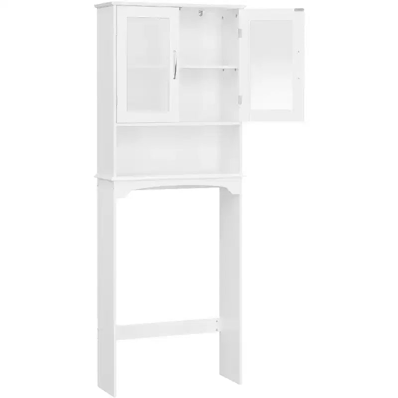 Mobiletto da bagno salvaspazio da mettere sopra il WC con anta e ripiano aperto | Espresso / Grigio / Blu Marino / Bianco | Montaggio da 1 persona