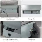 Divano componibile a L rosa corallo/grigio con penisola e porte USB, 3 posti