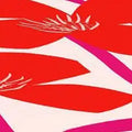 Tavolino rotondo e quadrato, motivo floreale rosso/rosa, struttura in acciaio, per 1
