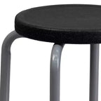 Sgabello impilabile blu con struttura argentata, set da 10, posti a sedere fino a 10 persone