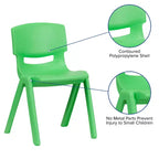 Sedia impilabile in plastica per bambini, blu/verde/rossa, set da 6 (fino a 6 posti a sedere)