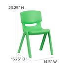 Sedia impilabile in plastica per bambini, blu/verde/rossa, set da 6 (fino a 6 posti a sedere)
