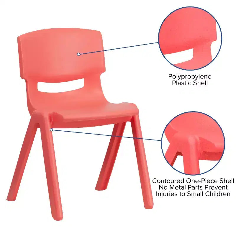 Sedia impilabile in plastica per bambini, blu/verde/rossa, set da 6 (fino a 6 posti a sedere)