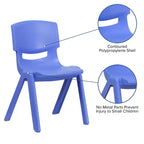Sedia impilabile in plastica per bambini, blu/verde/rossa, set da 6 (fino a 6 posti a sedere)