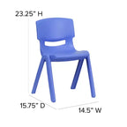 Sedia impilabile in plastica per bambini, blu/verde/rossa, set da 6 (fino a 6 posti a sedere)