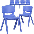 Sedia impilabile in plastica per bambini, blu/verde/rossa, set da 6 (fino a 6 posti a sedere)