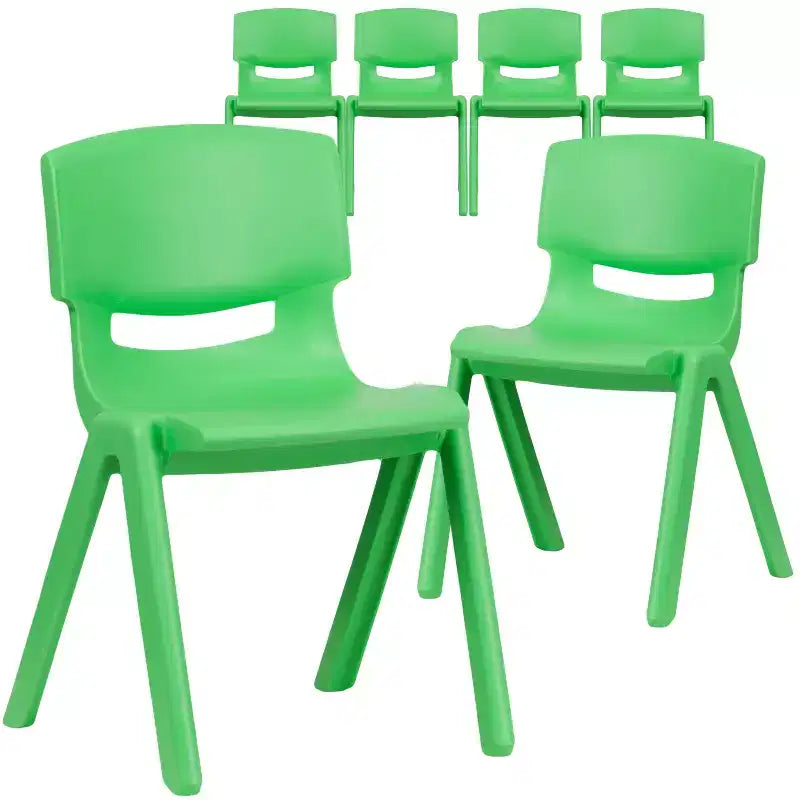 Sedia impilabile in plastica per bambini, blu/verde/rossa, set da 6 (fino a 6 posti a sedere)