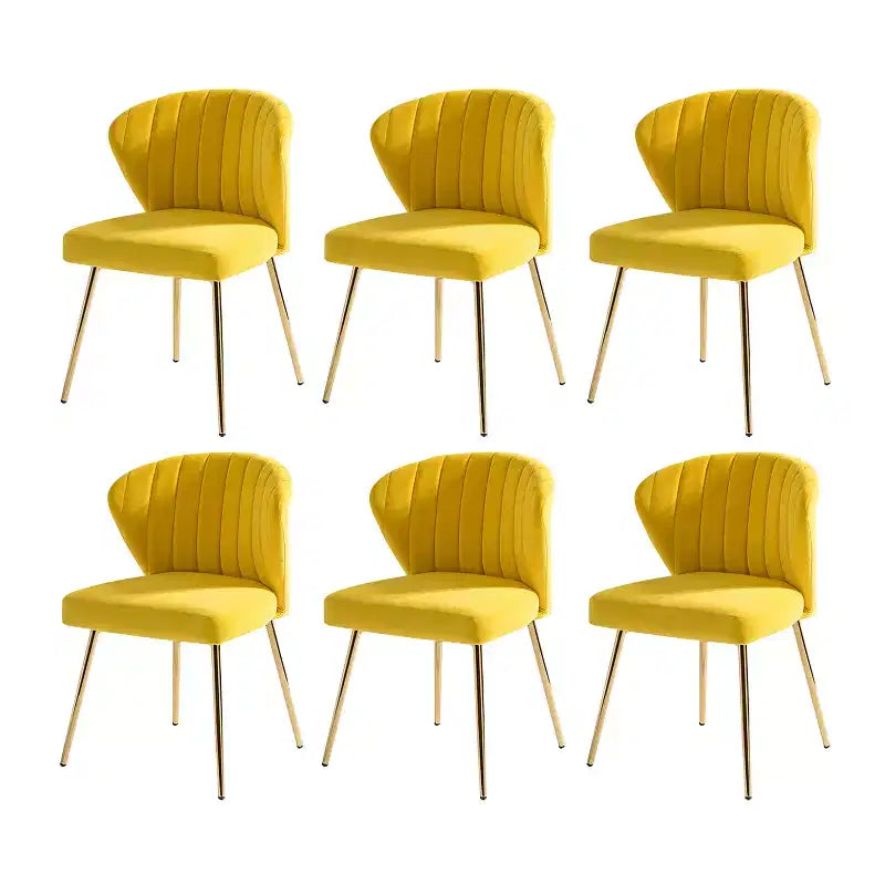 Sedia da pranzo imbottita in velluto grigio, set da 6