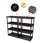 Scaffale portatutto ad incastro in plastica nera – confezione da 2/3/4