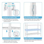Armadio portatile con doppia asta e copertura, 5 ripiani, 1 persona, colore bianco