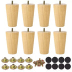 Unique Bargains Round Solid Wood Sofa Armchair Recliner Coffee Table Modern Replacement Furniture Legs Set of 8