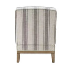 Poltrona imbottita rustica con braccioli in legno | Blu, Grigio, Righe, Cuoio | Posto singolo