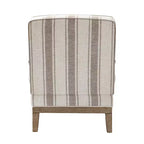 Poltrona imbottita rustica con braccioli in legno | Blu, Grigio, Righe, Cuoio | Posto singolo