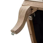 Poltrona imbottita rustica con braccioli in legno | Blu, Grigio, Righe, Cuoio | Posto singolo